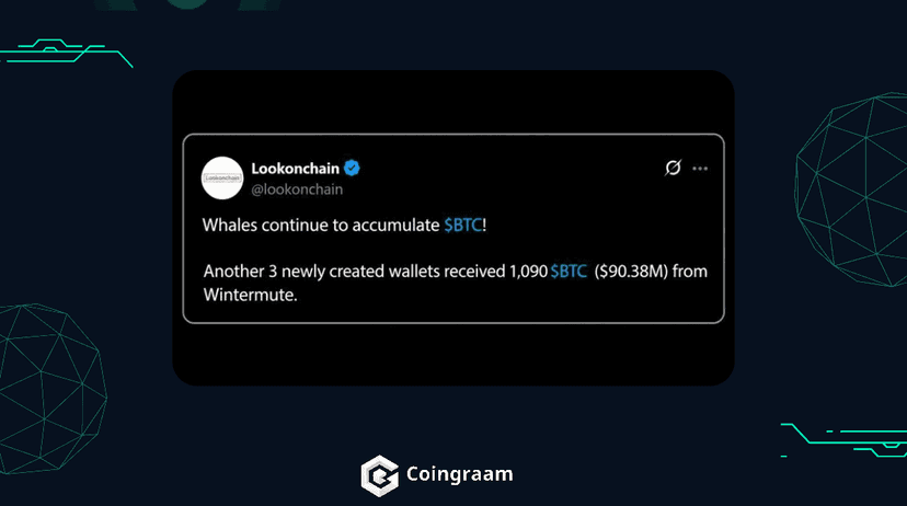 انباشت بیت‌کوین توسط نهنگ ناشناس با انتقال ۹۰ میلیون دلار