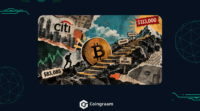 پیشبینی قیمت بیتکوین تا ۱۱۳ هزار دلار توسط سیتیبانک
