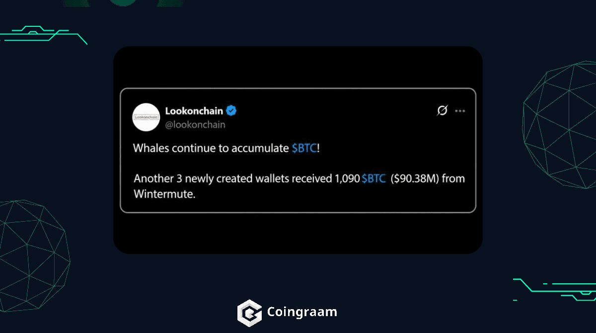 انباشت بیتکوین توسط نهنگ ناشناس با انتقال ۹۰ میلیون دلار